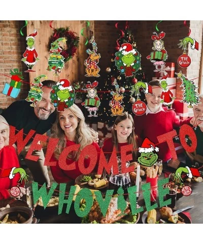 Welcome To Whoville Banner Red Green Whoville Christmas Decorations Grinch Whoville Decorations Grinch Christmas Decorations ...