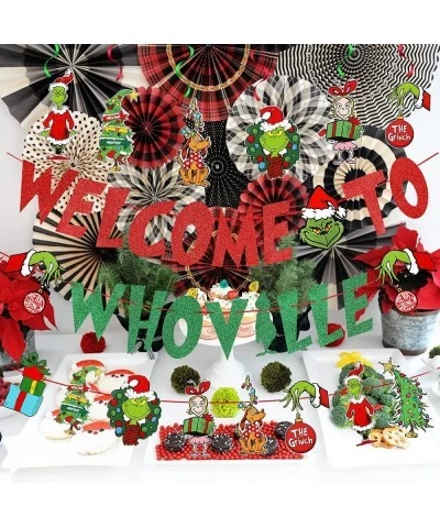 Welcome To Whoville Banner Red Green Whoville Christmas Decorations Grinch Whoville Decorations Grinch Christmas Decorations ...