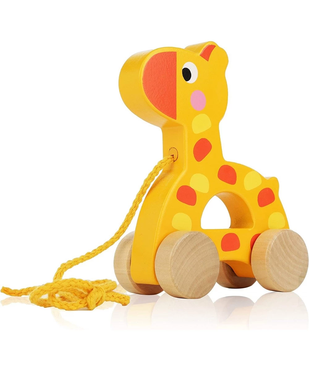 Adorable Giraffe Wooden Animal Pull Toy - Solid Wood Educational Baby Toy for Toddler Boys and Girls Age 18 Months and Up - C...