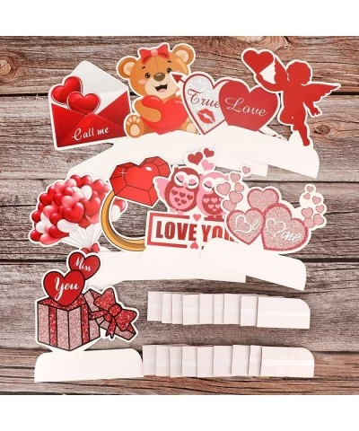 9 Pieces Valentine's Day Honeycomb Centerpieces Valentines Table Toppers Heart Shaped Cupid Valentines Honeycomb Table Center...