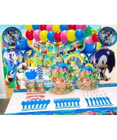 Hedgehog Party Supplies Decorations Set- Serve 10 Guests 187Pcs Birthday Pack Favors Cutlery Bag Includes Flatwares Backdrop ...