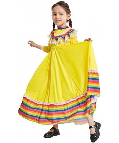 Mexican Dress for Girls Long Skirts Princess Dress Carnival Festival Birthday Party National Dance Costumes $44.95 Kids' Cost...