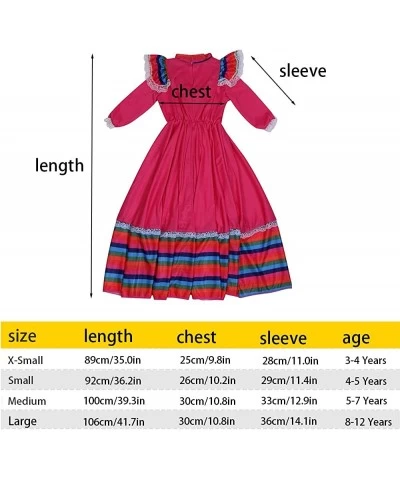 Mexican Dress for Girls Long Skirts Princess Dress Carnival Festival Birthday Party National Dance Costumes $44.95 Kids' Cost...