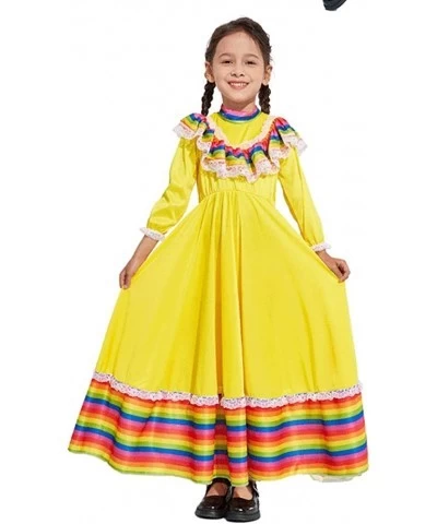 Mexican Dress for Girls Long Skirts Princess Dress Carnival Festival Birthday Party National Dance Costumes $44.95 Kids' Cost...