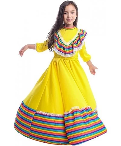 Mexican Dress for Girls Long Skirts Princess Dress Carnival Festival Birthday Party National Dance Costumes $44.95 Kids' Cost...