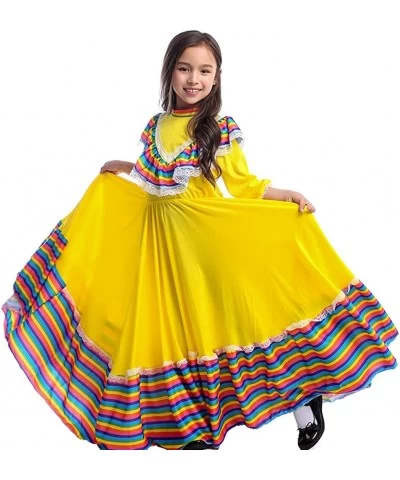 Mexican Dress for Girls Long Skirts Princess Dress Carnival Festival Birthday Party National Dance Costumes $44.95 Kids' Cost...