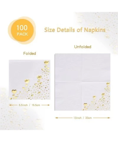 100 Pcs Gold Napkins Gold Foil Cocktail Napkins 3 Ply Gold Paper Napkins for Party Wedding Baby Bridal Shower Celebration Eve...