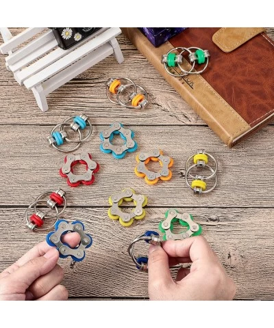 12 Pieces Fidget Toy Pack Flippy Chain Fidget Toy Six Roller Chain Fidgets and Flippy Chain Stress Relief Bike Chain Toys for...