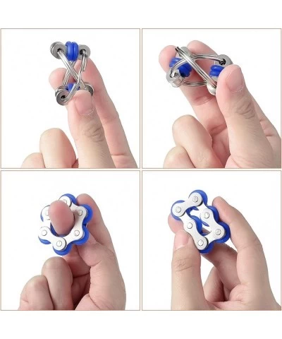 12 Pieces Fidget Toy Pack Flippy Chain Fidget Toy Six Roller Chain Fidgets and Flippy Chain Stress Relief Bike Chain Toys for...