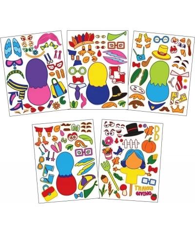 40 PCS Thanksgiving Crafts Full-Body Make A Turkey Sticker Make-a-face Sticker Sheets Make Your Own Fall Characters for Thank...