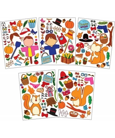 40 PCS Thanksgiving Crafts Full-Body Make A Turkey Sticker Make-a-face Sticker Sheets Make Your Own Fall Characters for Thank...