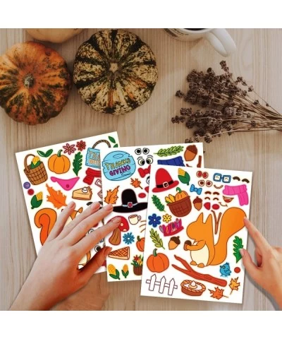 40 PCS Thanksgiving Crafts Full-Body Make A Turkey Sticker Make-a-face Sticker Sheets Make Your Own Fall Characters for Thank...