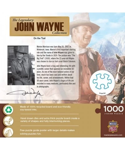 1000 Piece John Wayne Jigsaw Puzzle For Adults Family Or Kids - On The Trail - 19.25"x26.75 $28.84 Jigsaw Puzzles