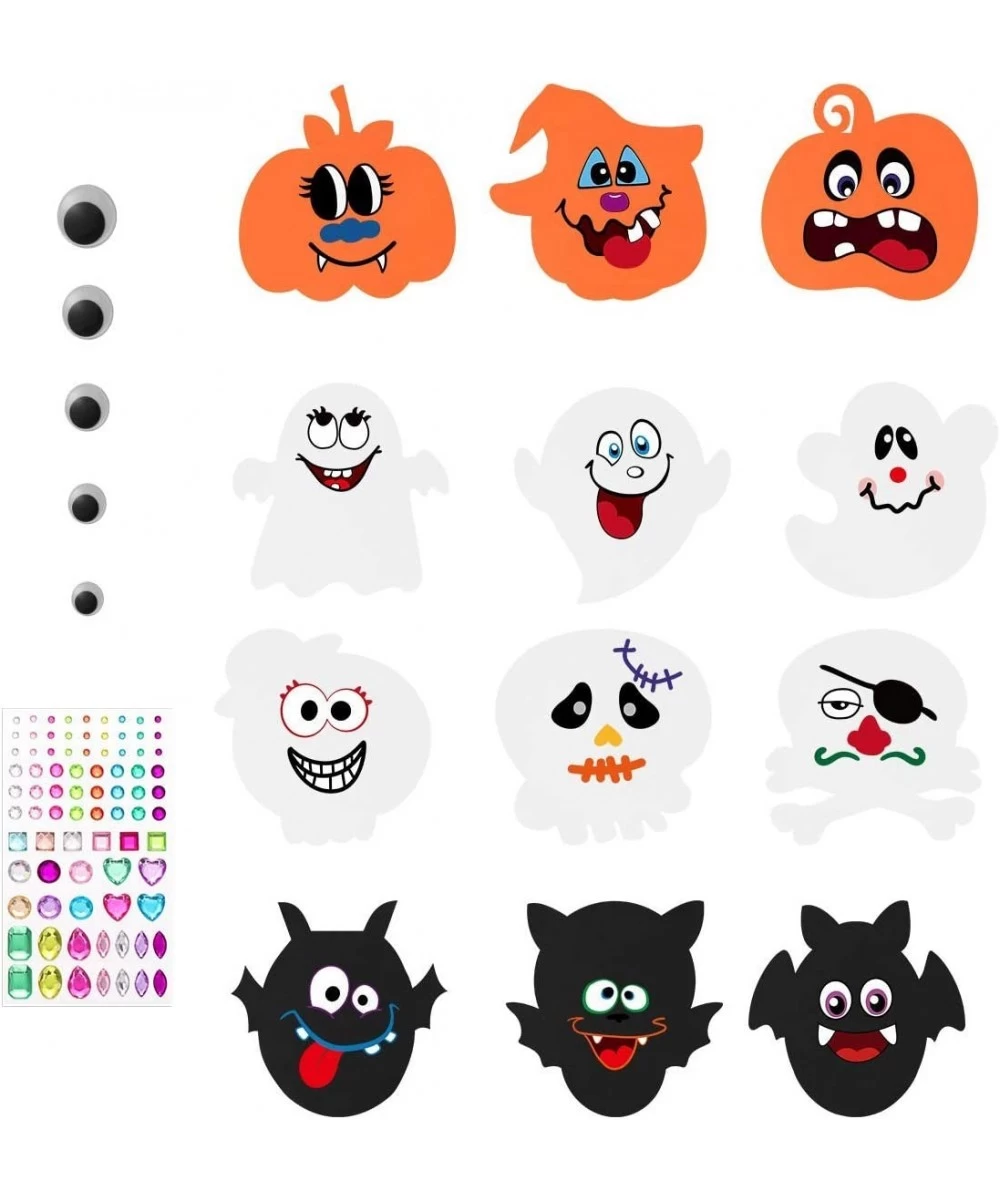 Halloween Pumpkin Stickers Fun Stickers for Kids EVA Foam DIY Pumpkin Decorating with 12 pcs Face Stickers 24 Wiggle Eyes and...