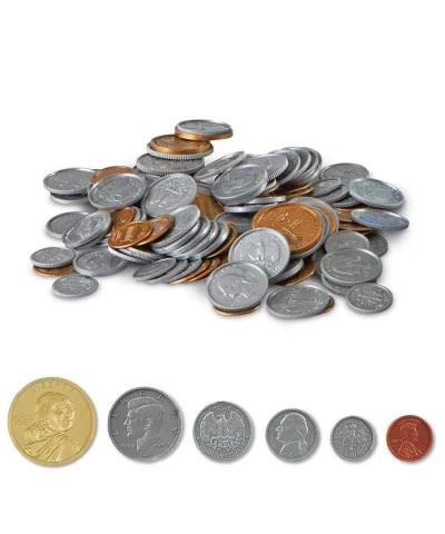 Fake Money Coin Classroom Set Detailed Fake Coins Prop Money Toy Money Play Money for Kids Realistic Money Pretend Money for ...