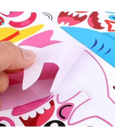 24 Sheets Shark Make Your Own Stickers Decorative for Kids Shark Theme Sticker Mix And Match Shark Sticker Shark Birthday Par...