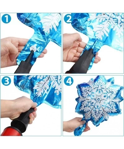 10 Pieces Large and Small Snowflake Balloons Snowflake Aluminum Foil Mylar Balloons for Christmas Winter Frozen New Year Birt...