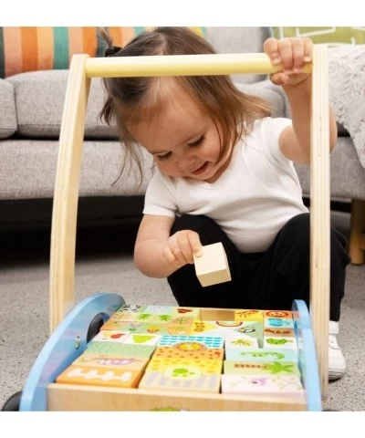 1 Year Old Boy Girl Gifts - Wooden Baby Walker - Includes Stacking Cups Zoo Themed Blocks and a Book $51.03 Early Development...