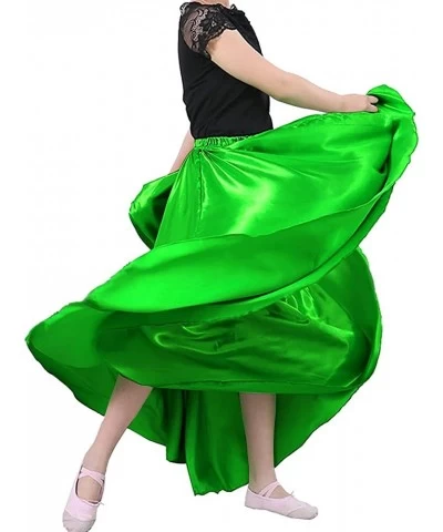 Long Full Circle Satin Tea Ankle Length Flowy Swing Dance Costume Cosplay Skirt for School Children Girls 8-12 Years $34.45 K...