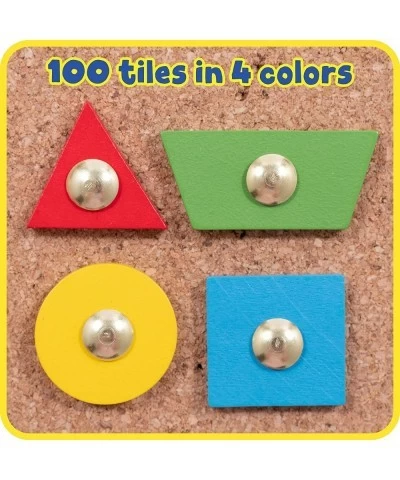 Tack A Tile - Wooden Hammer Toy for Kids Aged 4 and up - 100 Shapes - Big Corkboard - Kid-Friendly Tacks - Foster Imagination...