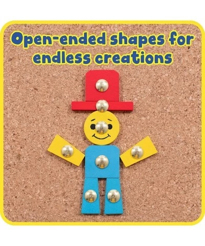 Tack A Tile - Wooden Hammer Toy for Kids Aged 4 and up - 100 Shapes - Big Corkboard - Kid-Friendly Tacks - Foster Imagination...