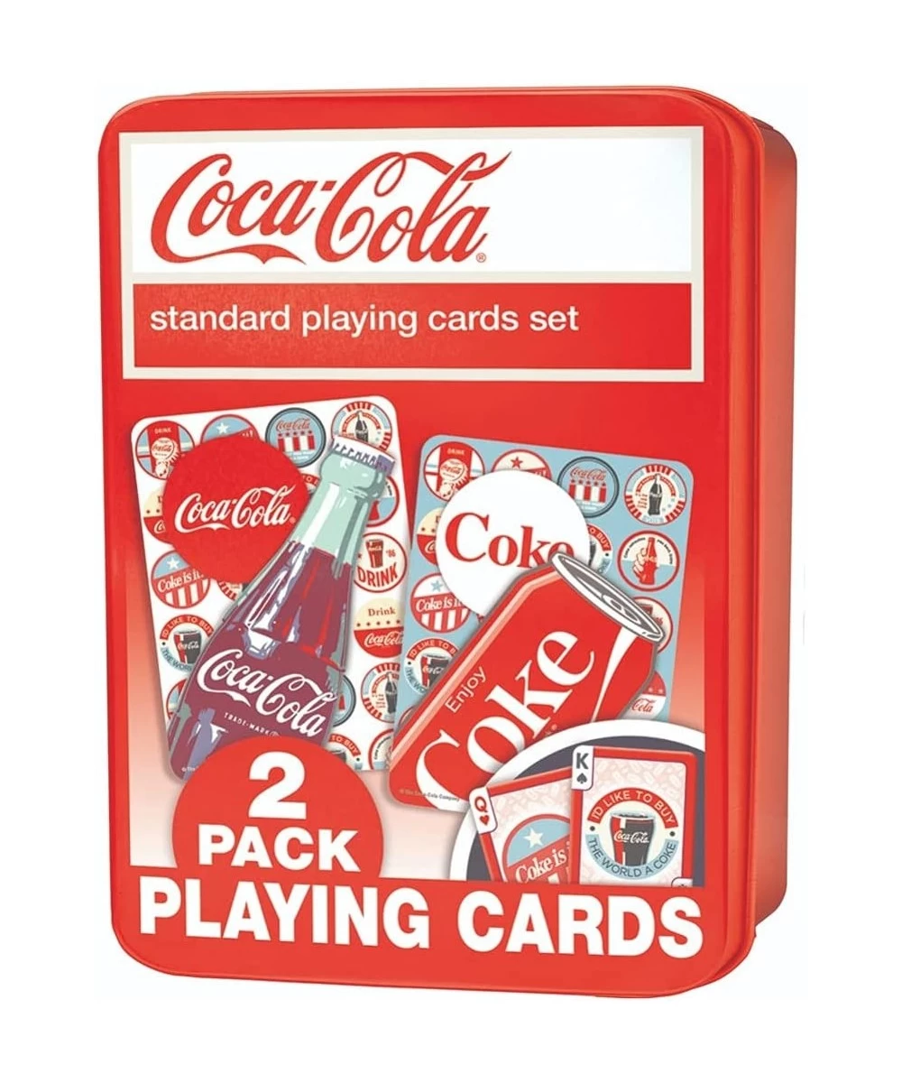 Family Games - Coca-Cola 2-Pack Playing Cards in Collectable Tin - Officially Licensed Playing Card Deck for Adults Kids and ...