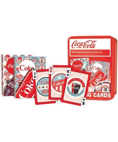 Family Games - Coca-Cola 2-Pack Playing Cards in Collectable Tin - Officially Licensed Playing Card Deck for Adults Kids and ...