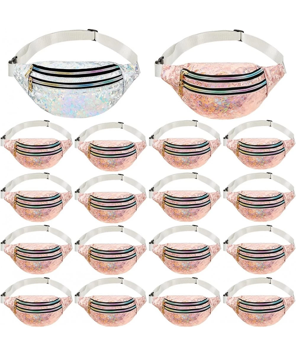 18 Pack Holographic Fanny Pack Sport Waistbag Bachelorette Party Favors Adjustable Waterproof Fanny Pack Shiny Bachelorette F...