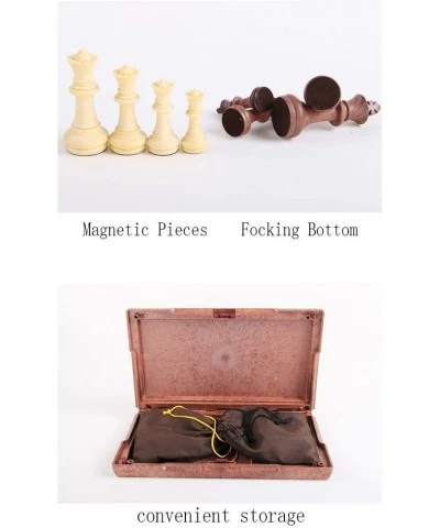 Magnetic Folding Chess Set 11"x 9.64" Portable Travel Chess Game Board Set Magnetic Crafted Chess Pieces Storage with 2 Flann...