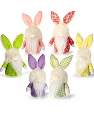 6 Pieces Easter Bunny Gnomes Colorful Plush Bunny Gnomes Easter Gnomes Easter Decor Dolls Soft Plush Dwarfs Spring Collectibl...