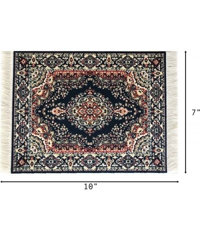 Dollhouse Carpet - Miniature Dolls House Rugs - Toys 10x7 1" Scale (Dark Blue) $19.22 Dollhouse Accessories