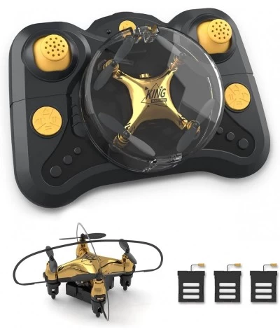 HT02 Golden Mini Drone for Adult Beginners and Kids Portable RC Quadcopter with Auto Hovering 3D Flip 3 Speed Modes Headless ...