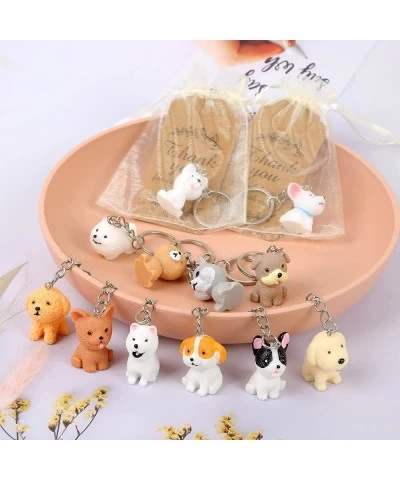 12 PACK Puppy Dog Party Favors Puppy Key Chain With Organza Bags Thank You Kraft Tags For Back To School Item Birthday Party ...