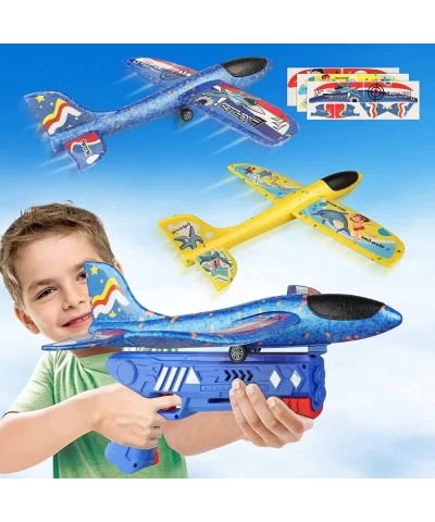 Airplane Launcher Toys 2 Pack 12.6" Foam Glider Plane 2 Flight Mode Catapult Plane Outdoor Glider Airplane Sport Flying Toys ...