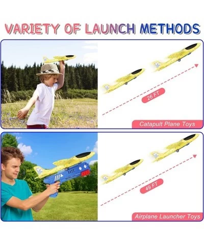 Airplane Launcher Toys 2 Pack 12.6" Foam Glider Plane 2 Flight Mode Catapult Plane Outdoor Glider Airplane Sport Flying Toys ...