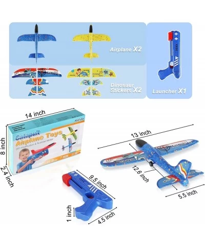 Airplane Launcher Toys 2 Pack 12.6" Foam Glider Plane 2 Flight Mode Catapult Plane Outdoor Glider Airplane Sport Flying Toys ...