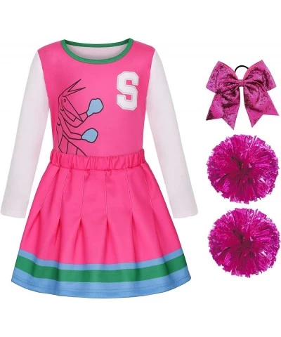 Girls Cheerleader Costume Cheerleading Dress for Halloween Party Pink $33.87 Kids' Costumes