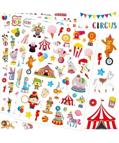 Cute Carnival Circus Stickers 820 Count Party Goodie Gifts Bags Decor Red White Elephant Clown Adhesive Stickers for Girls Bo...