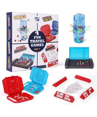 4 Fun Travel Games - Board Game Assortment in One Box - Improves Eye-Hand Coordination and Stimulates Strategy and Critical T...