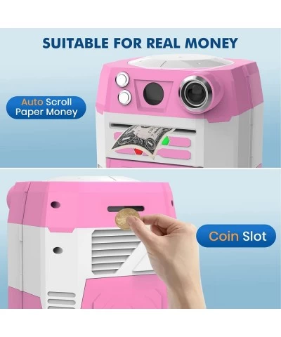 Piggy Bank Girls Toys Gifts for 5 6 7 8 9 10 Year Old Girls Kids Money Safe Coin Bank ATM Machine Pink $45.84 Kids' Money Banks