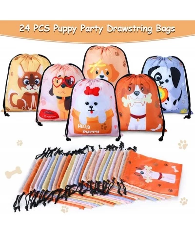 24 Pcs Dog Party Drawstring Bags Dog Party Supplies Favor Drawstring Backpacks for Kids Birthday Treat Candy Goodie Bags Pupp...