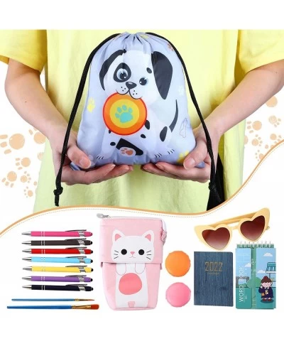 24 Pcs Dog Party Drawstring Bags Dog Party Supplies Favor Drawstring Backpacks for Kids Birthday Treat Candy Goodie Bags Pupp...