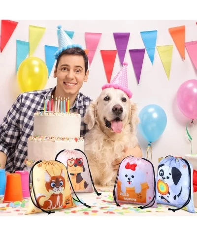 24 Pcs Dog Party Drawstring Bags Dog Party Supplies Favor Drawstring Backpacks for Kids Birthday Treat Candy Goodie Bags Pupp...