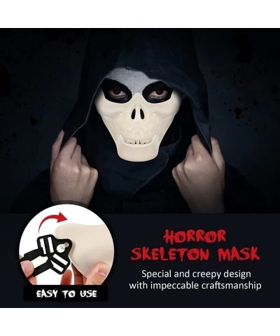 Skull Skeleton Mask Full Face Protector Halloween Mask for Cosplay Masquerade Party (White) $15.04 Kids' Dress-Up Accessories