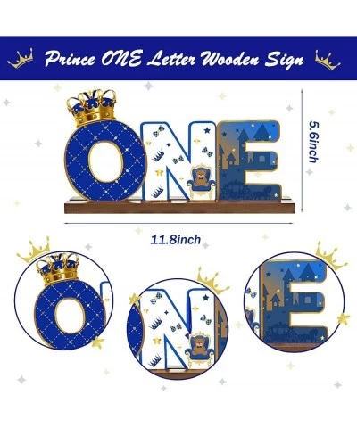 Prince ONE Letter Sign Table Wooden Centerpiece Decorations for Baby Boy Royal Prince First Birthday Party Decorations Prince...