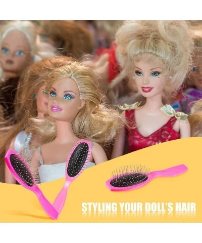 2 Pieces Doll Hair Brush Doll Wig Hair Brush Pink Wig Hair Brush Doll Accessories Hair Brush for 18 Inch Dolls and Other Doll...