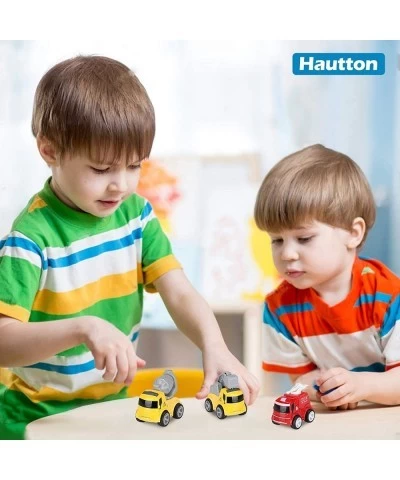 Diecast Car Vehicles Toy Set Mini 4 Engineering Vehicles and 4 Fire Trucks Alloy Metal Model Cars Playset Toy Cars Gift for A...