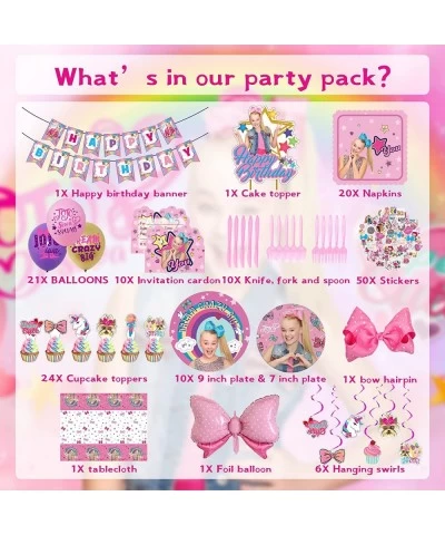 186pcs JOJ-O birthday party supplies JOJ-O decorations for girls birthday party with banner plates cake topper cupcake topper...