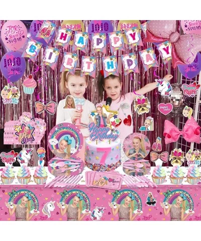 186pcs JOJ-O birthday party supplies JOJ-O decorations for girls birthday party with banner plates cake topper cupcake topper...