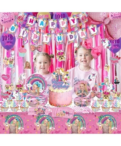 186pcs JOJ-O birthday party supplies JOJ-O decorations for girls birthday party with banner plates cake topper cupcake topper...